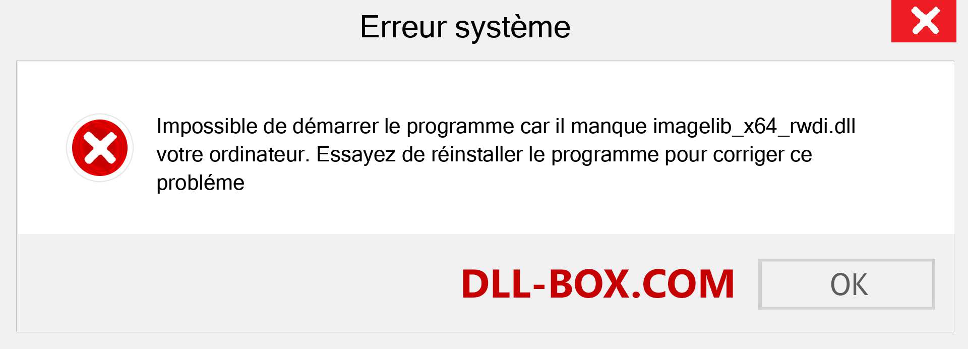 Le fichier imagelib_x64_rwdi.dll est manquant ?. Télécharger pour Windows 7, 8, 10 - Correction de l'erreur manquante imagelib_x64_rwdi dll sur Windows, photos, images